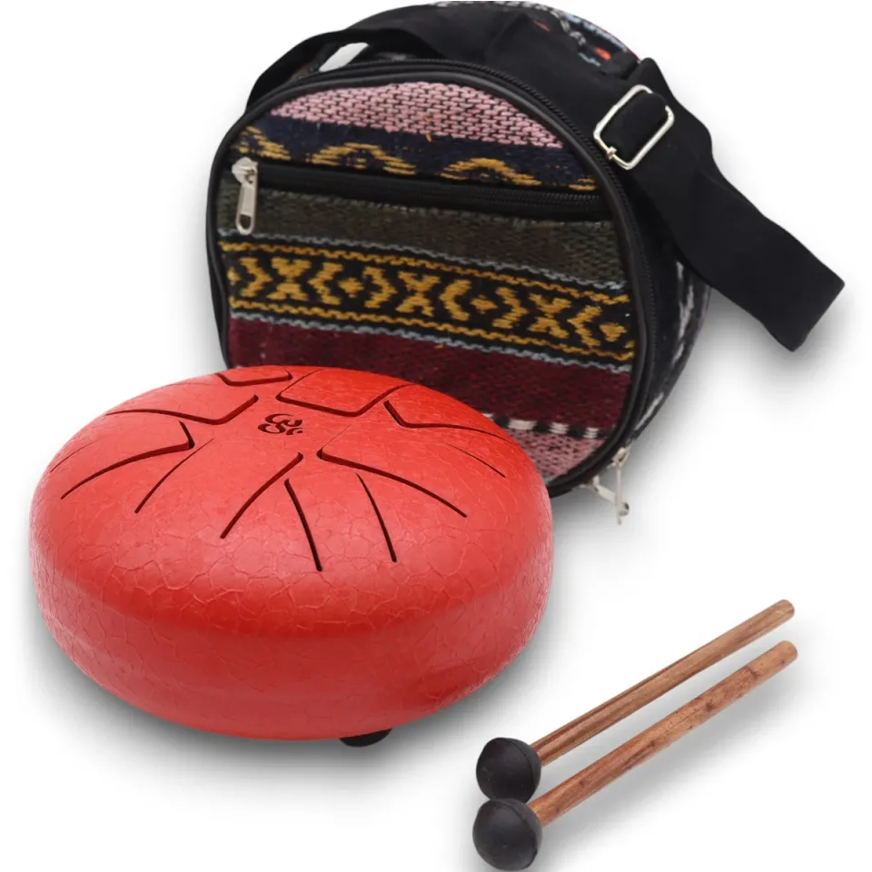 Happy drum Om rouge, 16 cm : Modèle unique