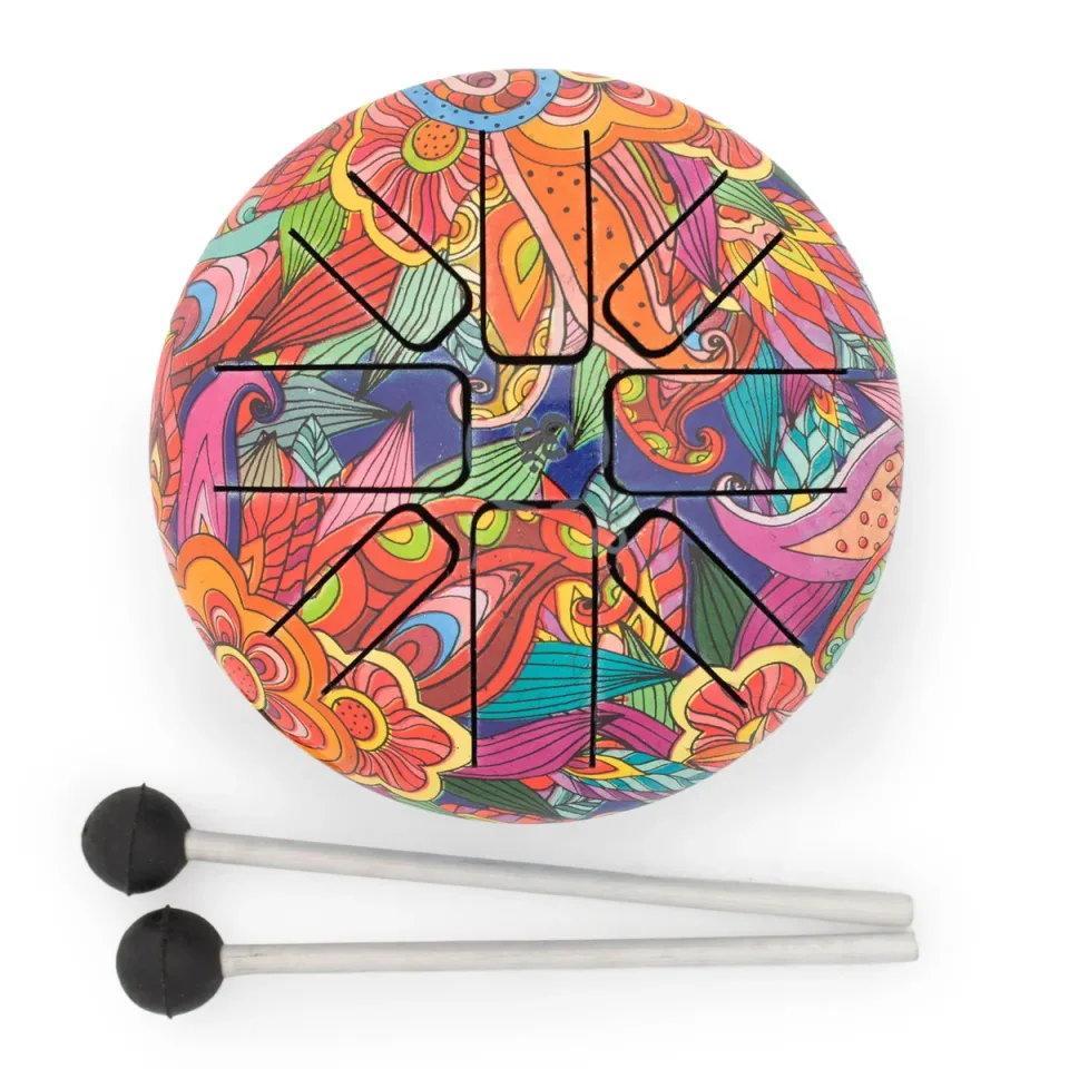 Petit happy drum psychédélique, 13 x 9 cm : Modèle unique