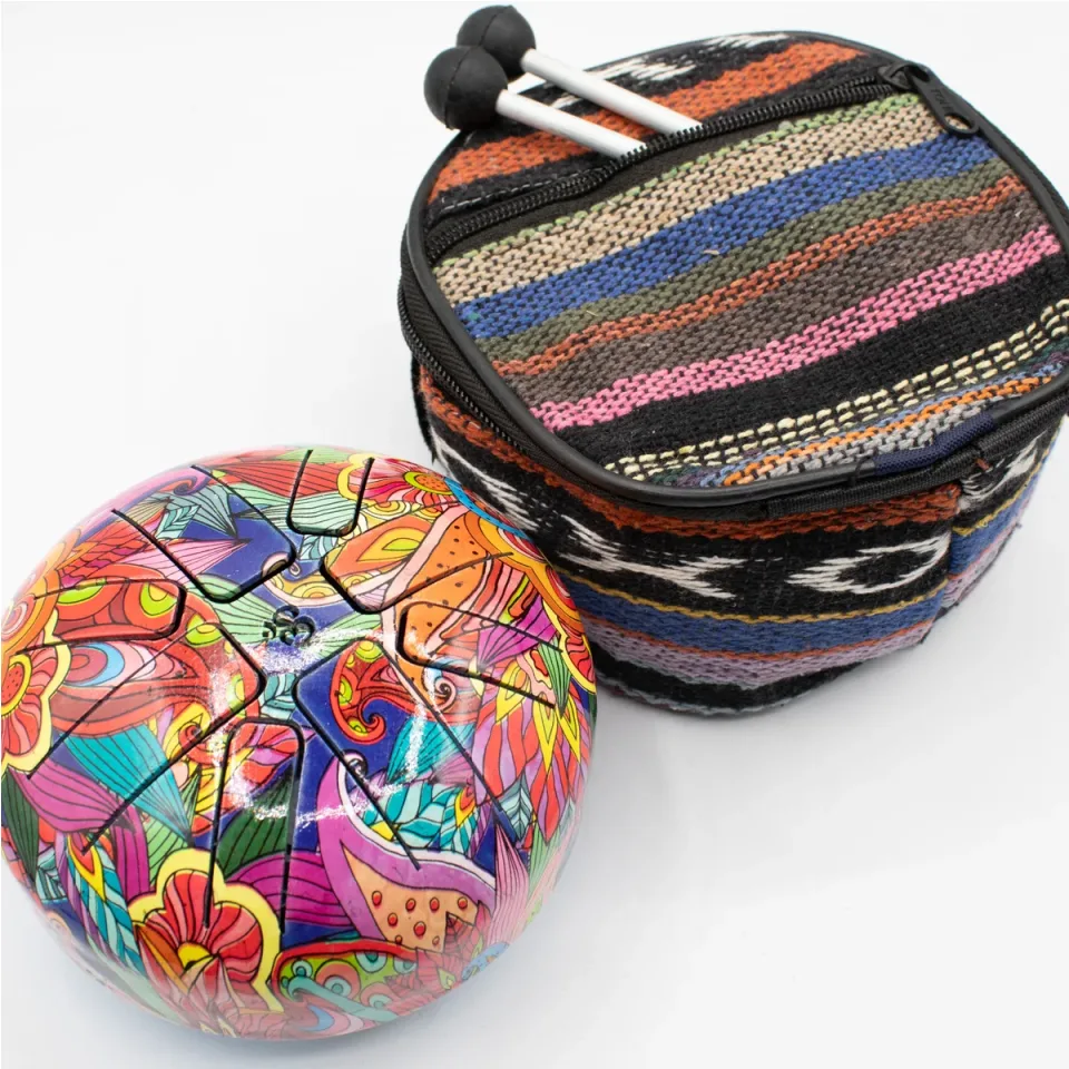 Petit happy drum psychédélique, 13 x 9 cm : Modèle unique