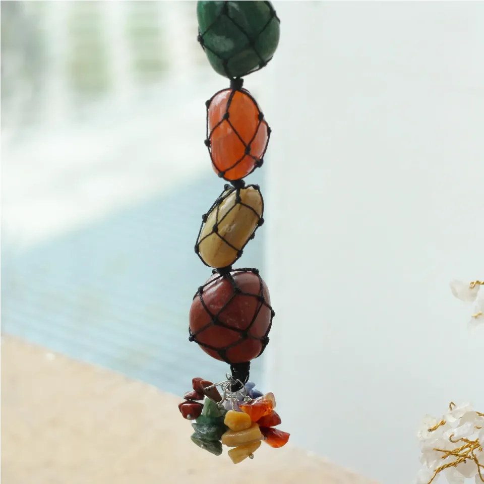 Pendentif à suspendre, éclats des sept chakras : Modèle unique
