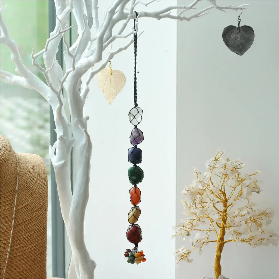 Pendentif à suspendre, éclats des sept chakras : Modèle unique