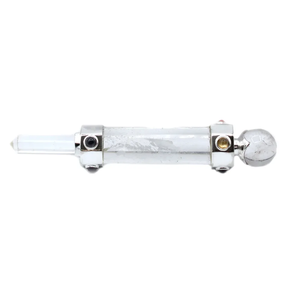 Baguette hexagonale de 12 cm, cristal de roche : Modèle unique