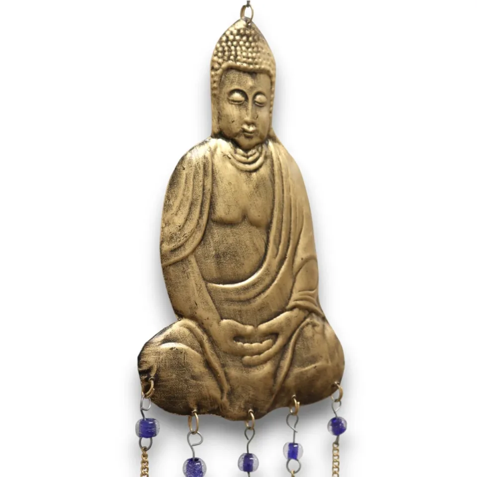 Carillon éolien indien, Grand carillon Bouddha, 5 cloches : Modèle unique