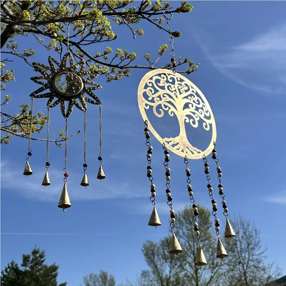 Carillon éolien indien, Grand carillon arbre de vie, 25 cm : Modèle unique