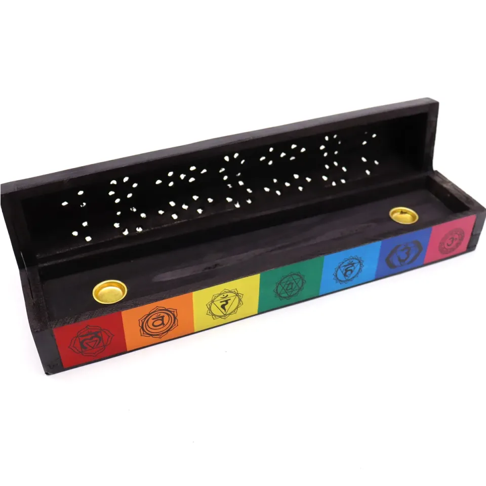 Boîte à fumée des 7 chakras en couleur : Modèle unique