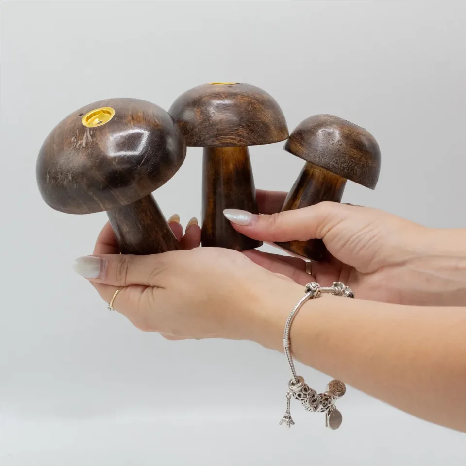 Lot de 3 champignons pour cônes d'encens (10, 9, 8 cm) : Modèle unique