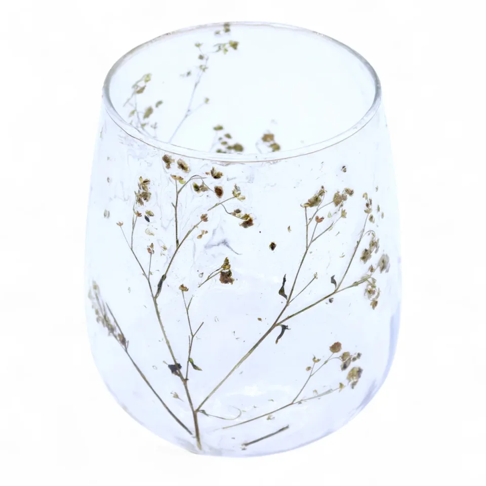 Photophore en verre recyclé, Vase Marguerite (12 x 11 cm) : Modèle unique