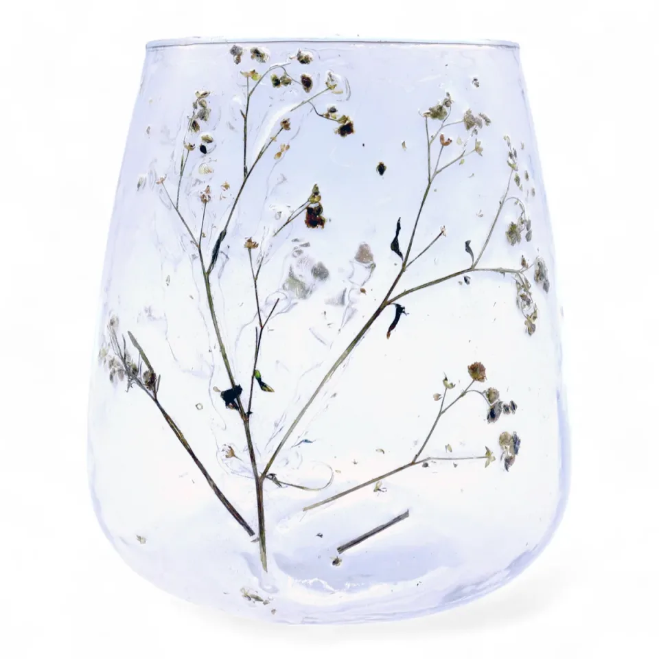 Photophore en verre recyclé, Vase Marguerite (12 x 11 cm) : Modèle unique