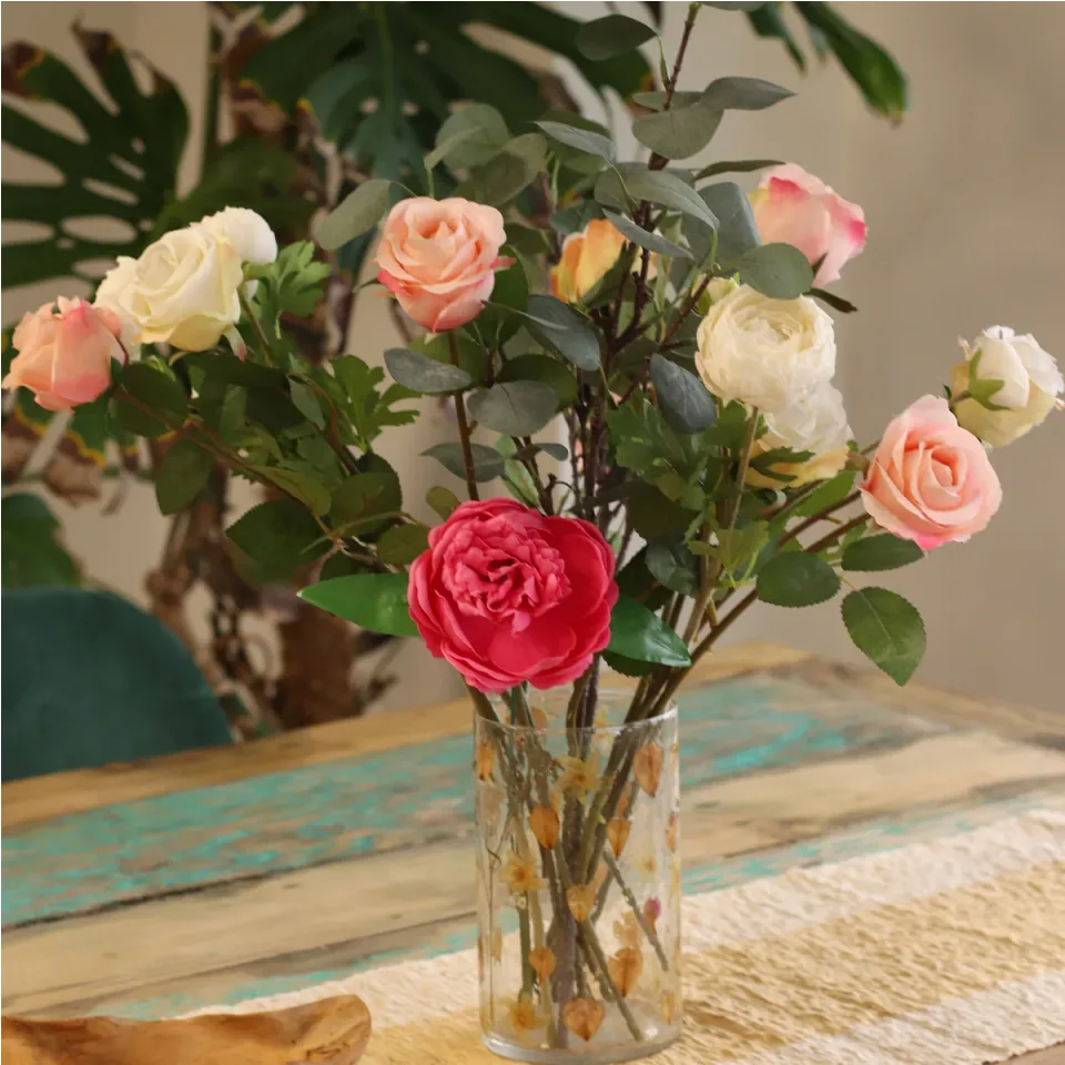 Photophore en verre recyclé, Grand vase Rose (19 x 11 cm) : Modèle unique