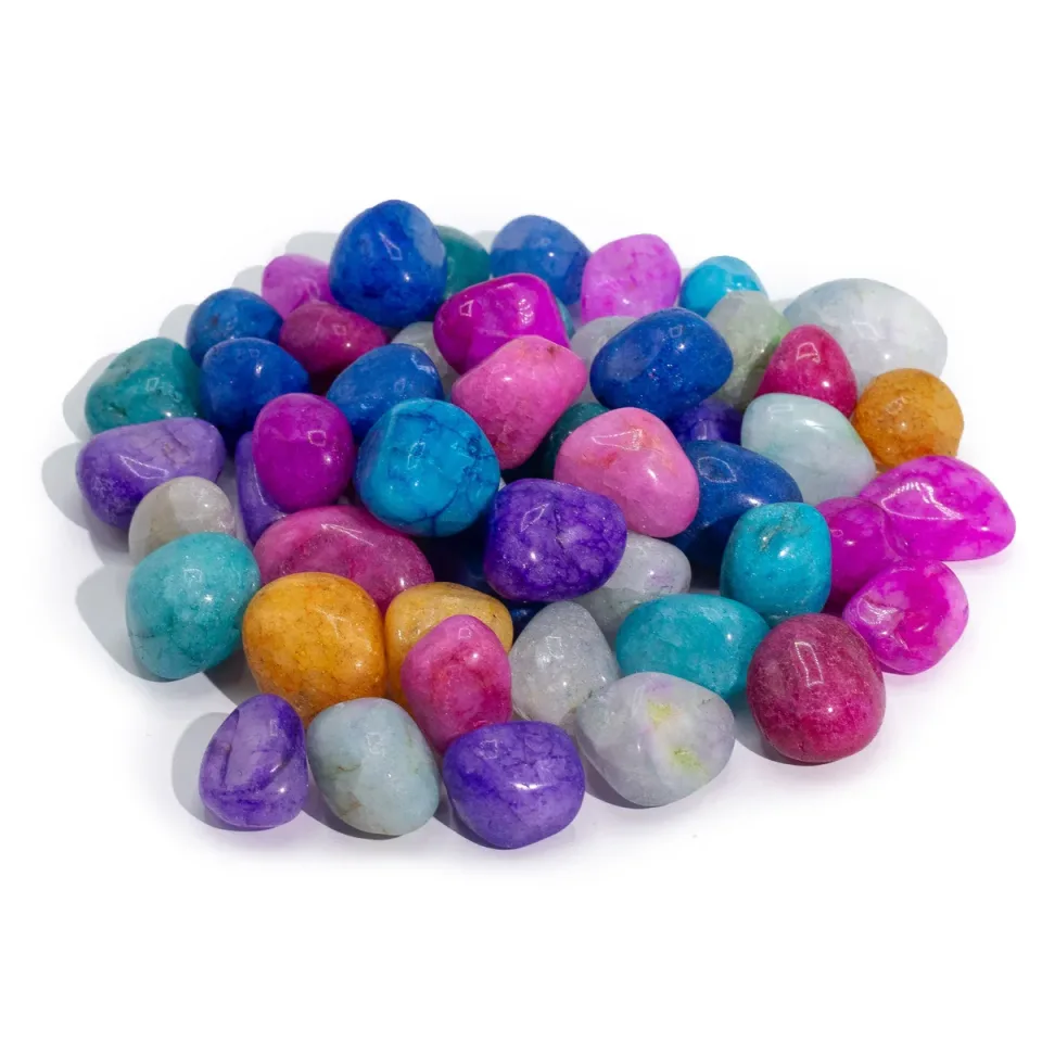 Quartz craquelé traité en vrac, 1 kg (environ 70 pierres) : Modèle unique