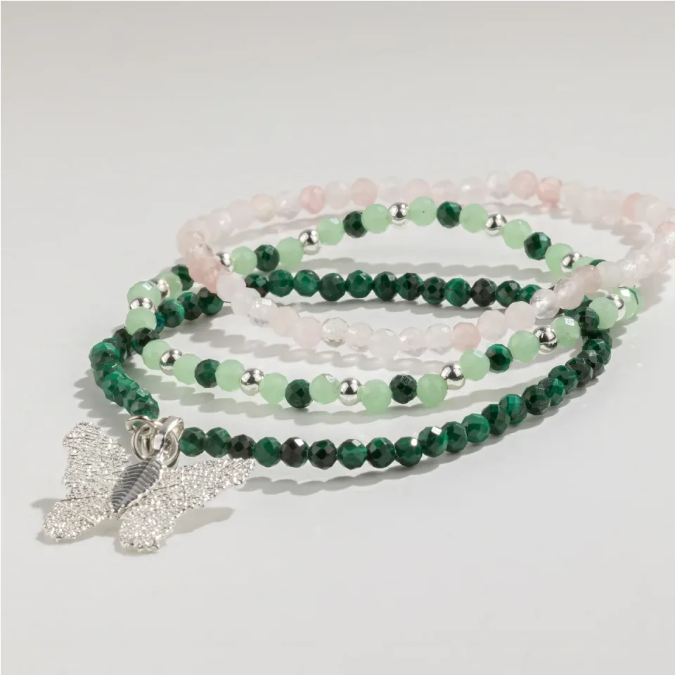 Trio de bracelets en pierres, Esprit de la forêt : Modèle unique