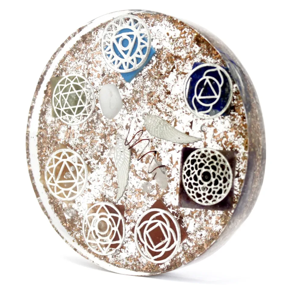 Orgonite de bureau, Ange des chakras, grand : Modèle unique