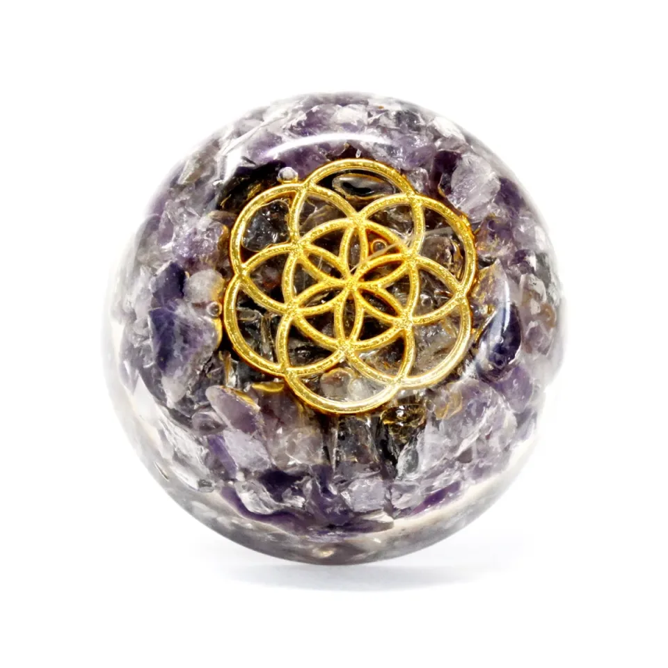 Orgonite de bureau, Dôme d'améthyste : Modèle unique