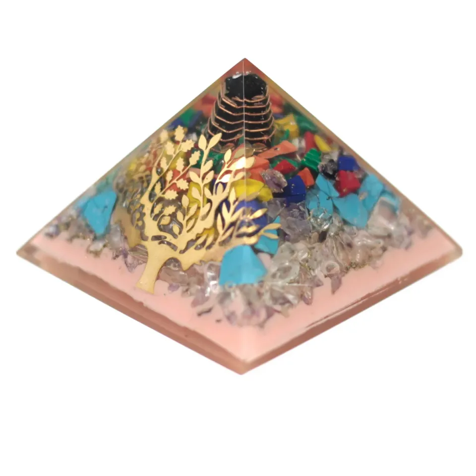 Grande pyramide 70 mm, arbre (base terre) : Modèle unique