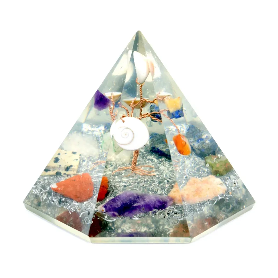 Pyramide à 7 côtés, arbre de sagesse, 90 mm : Modèle unique