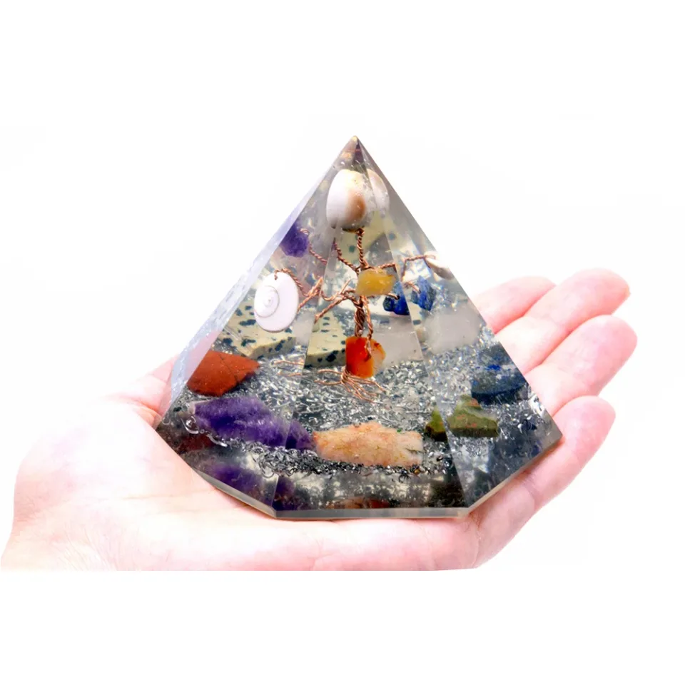 Pyramide à 7 côtés, arbre de sagesse, 90 mm : Modèle unique