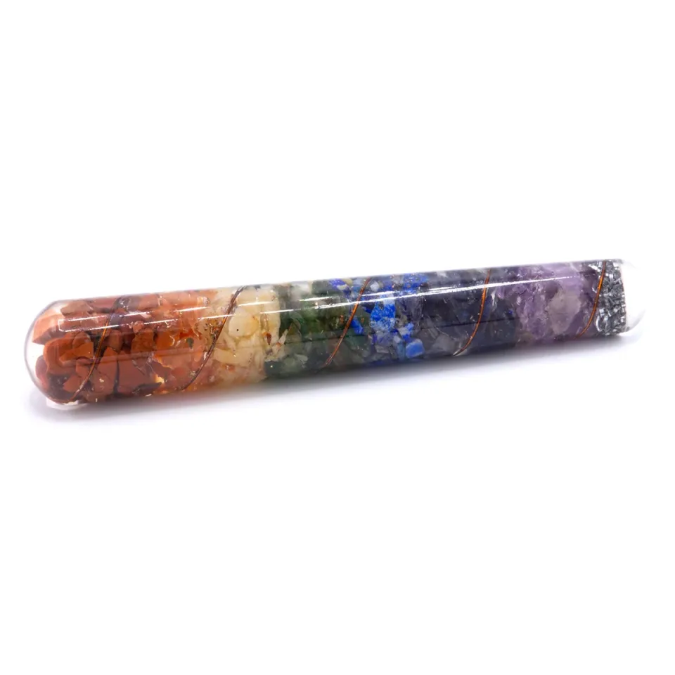 Baguette chakras et cuivre, 140 x 30 mm : Modèle unique