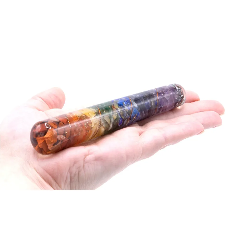 Baguette chakras et cuivre, 140 x 30 mm : Modèle unique