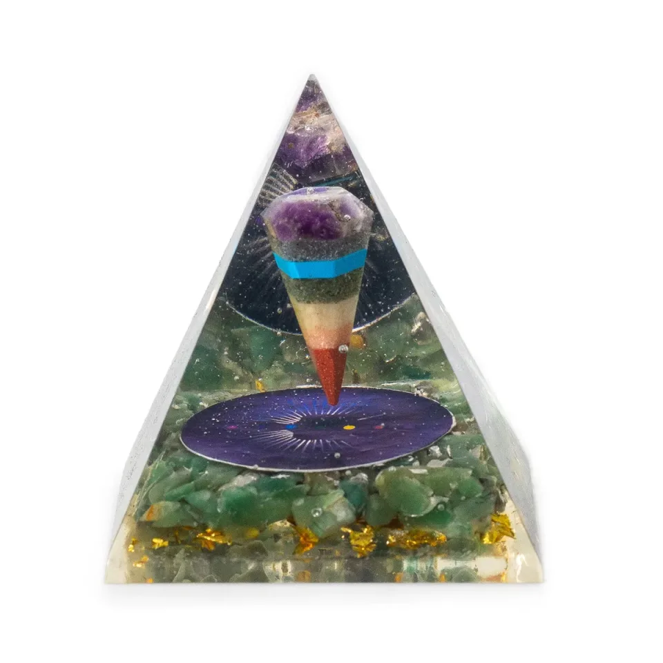Pyramide moyenne 7 x 6 cm, pendule, aventurine verte : Modèle unique