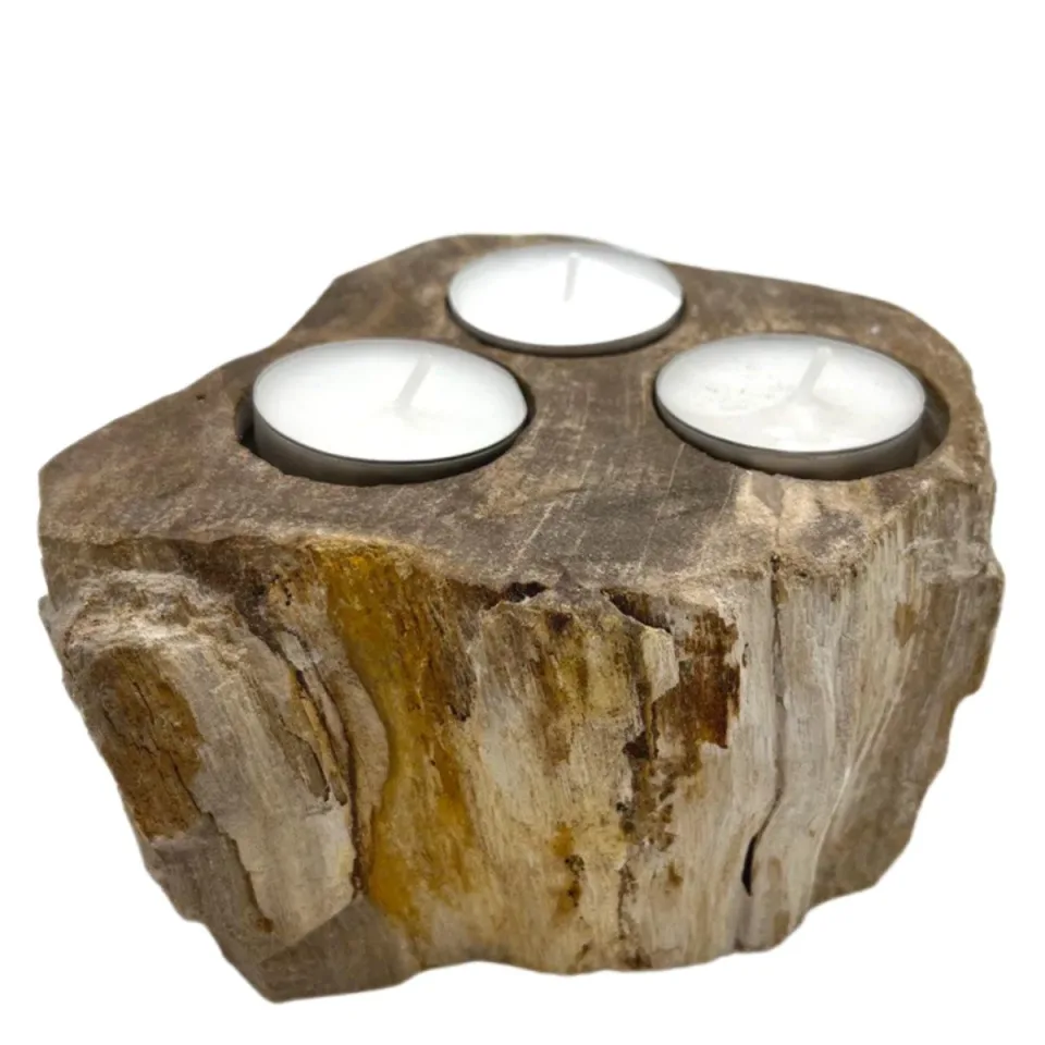 Bougeoir en bois pétrifié, Triple : Modèle unique