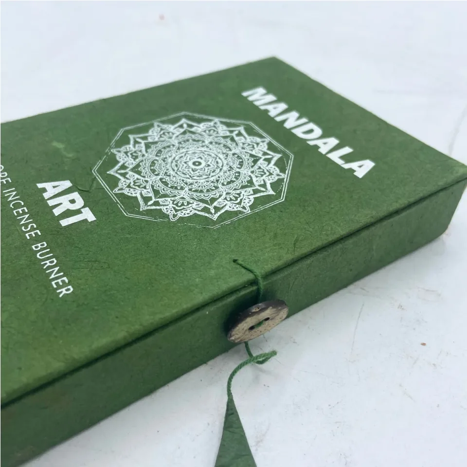 Encens en corde avec support argenté, Fleur mandala : Modèle unique