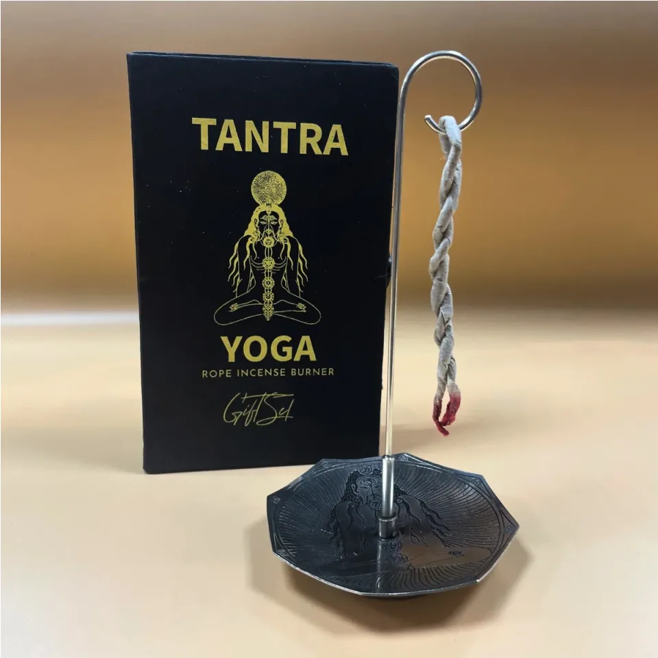 Encens en corde avec support argenté, Sept chakras : Modèle unique