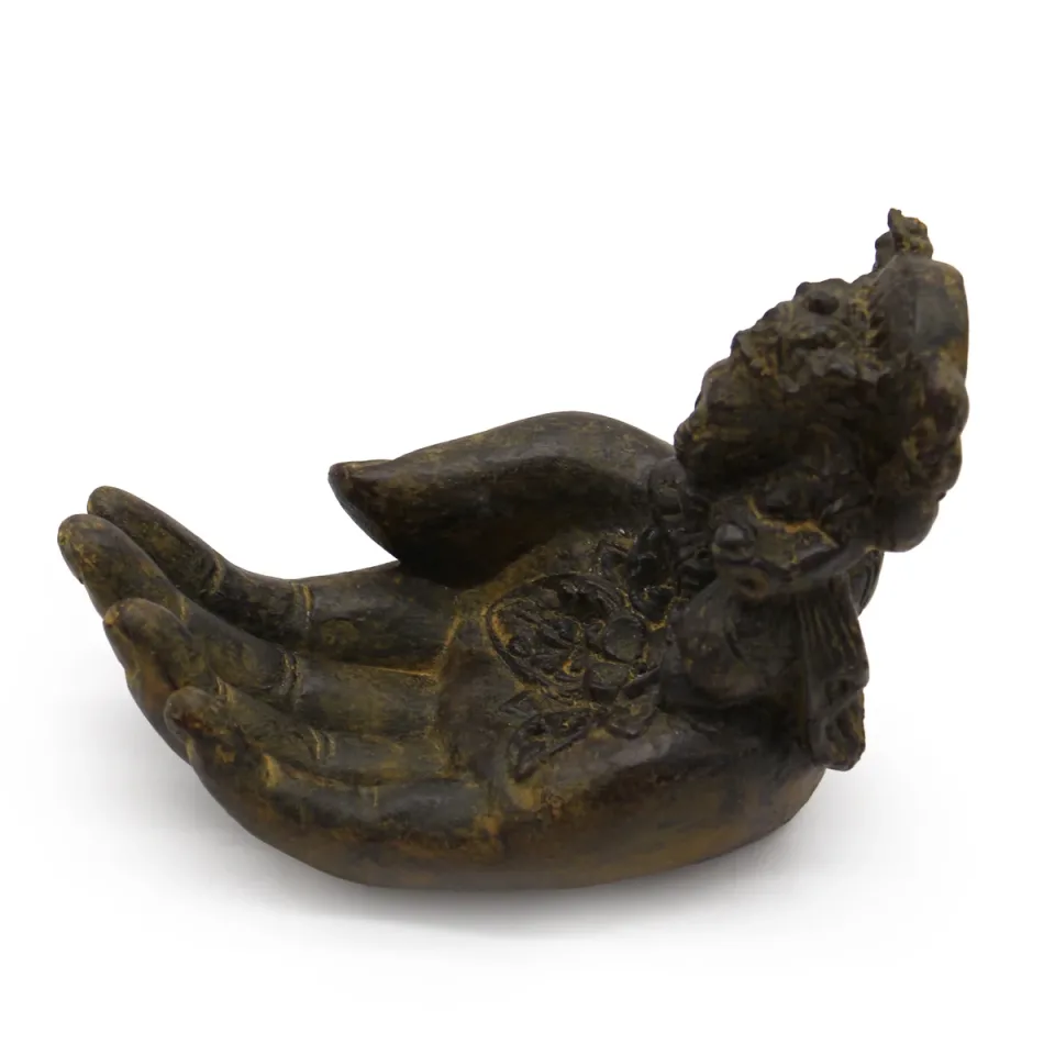 Ganesh et main porte-encens (patiné) : Modèle unique