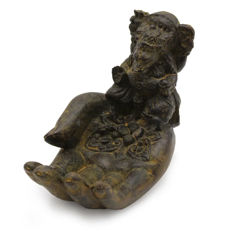 Ganesh et main porte-encens (patiné) : Modèle unique