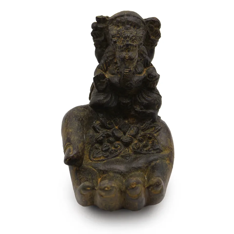 Ganesh et main porte-encens (patiné) : Modèle unique