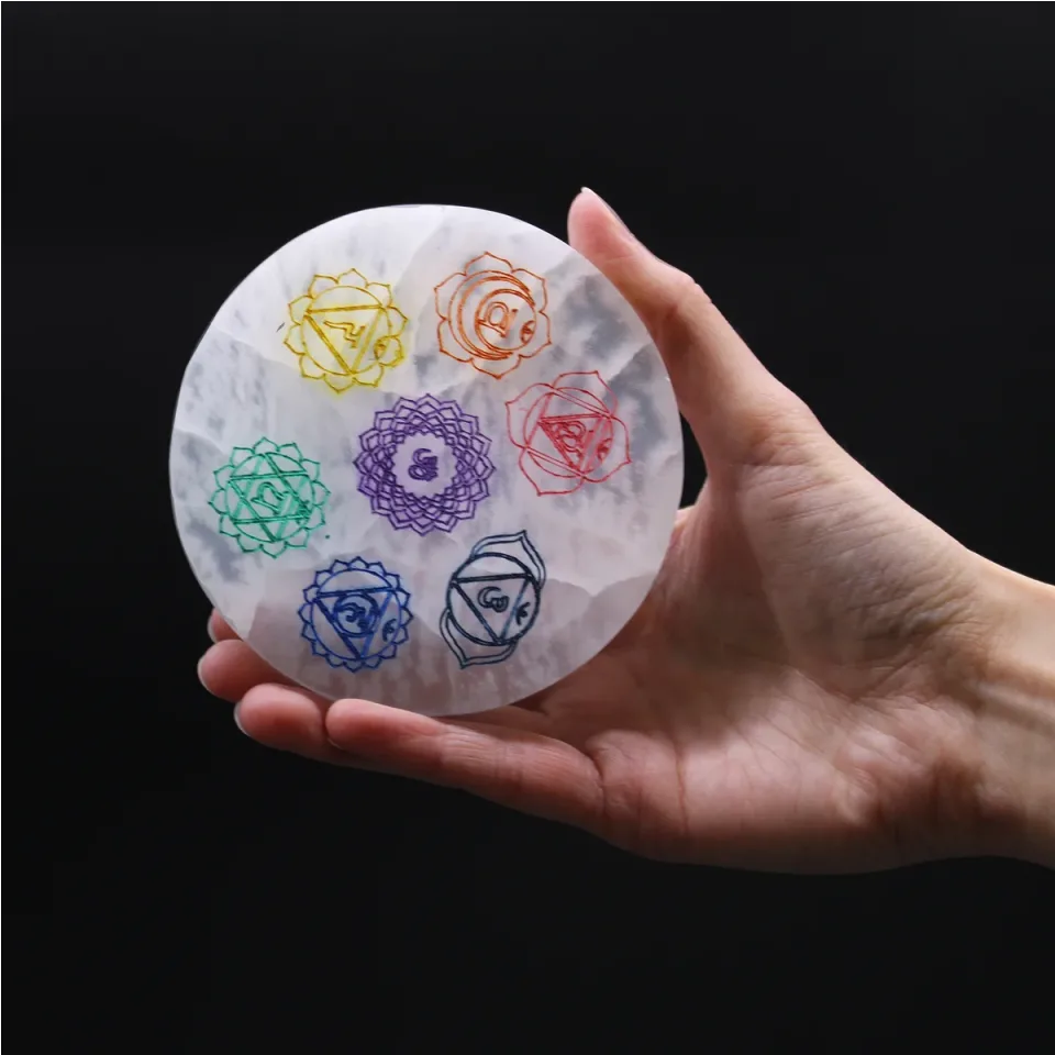 Assiette moyenne 10 cm, chakras (couleur) : Modèle unique