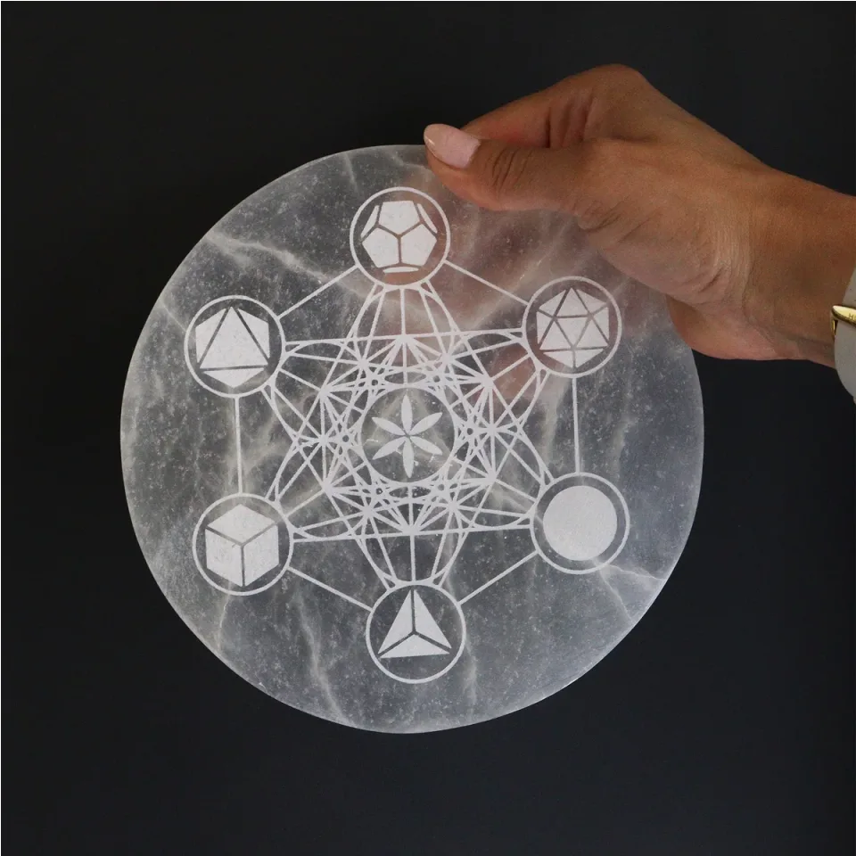 Grande assiette 18 cm, géométrie sacrée : Modèle unique