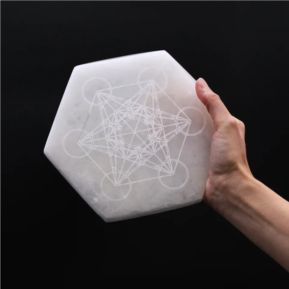 Assiette hexagonale 18 cm, direction et décision : Modèle unique