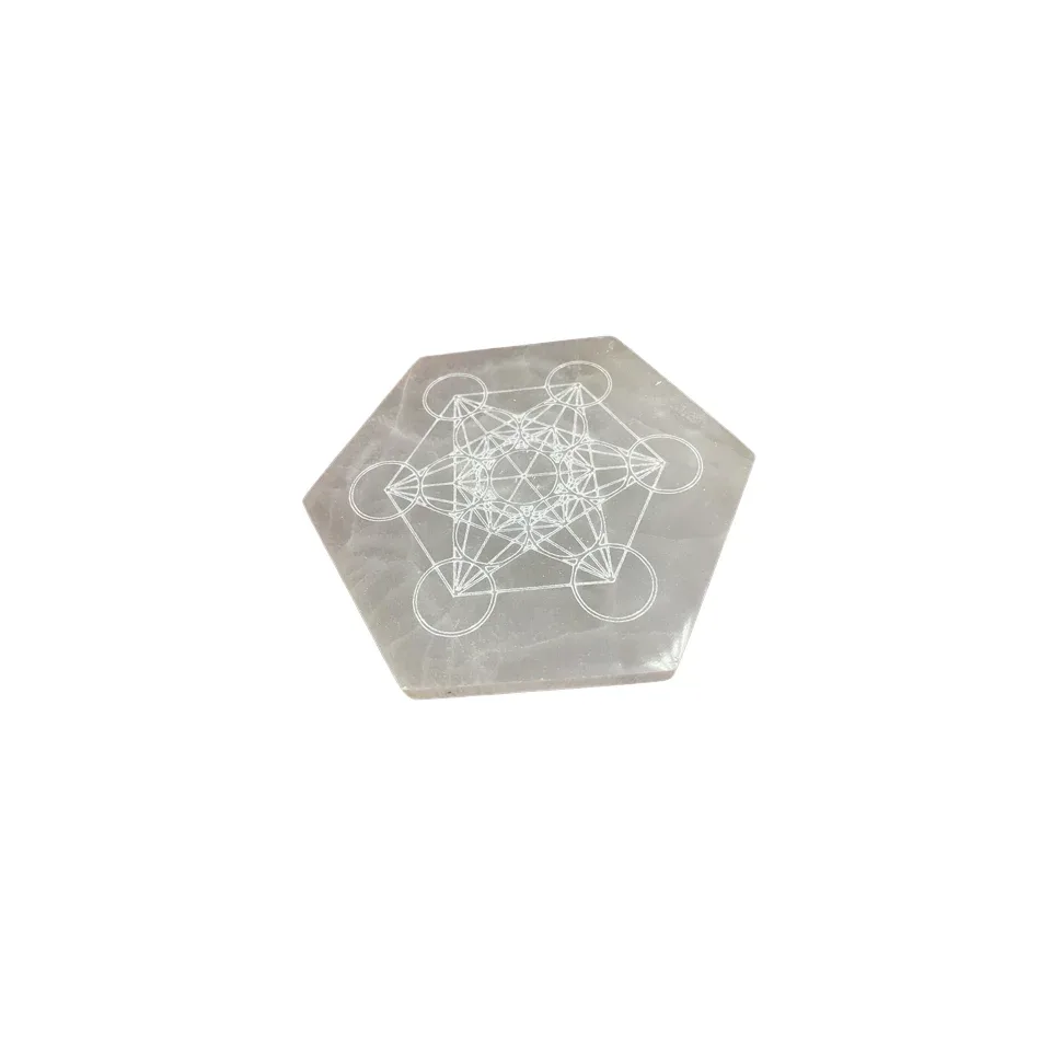 Assiette hexagonale 18 cm, direction et décision : Modèle unique