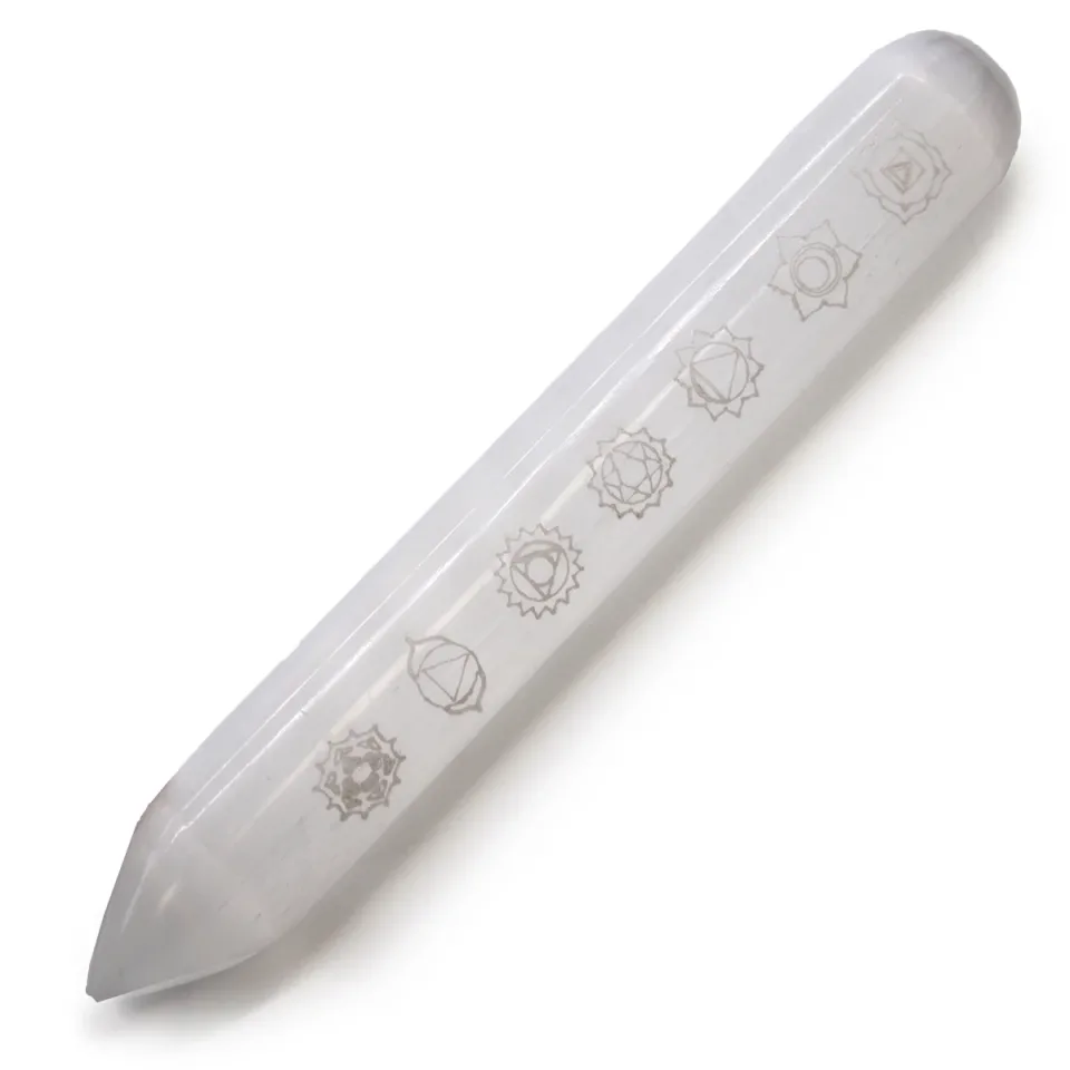 Baguette 7 chakras (une pointe), 14 à 16 cm : Modèle unique