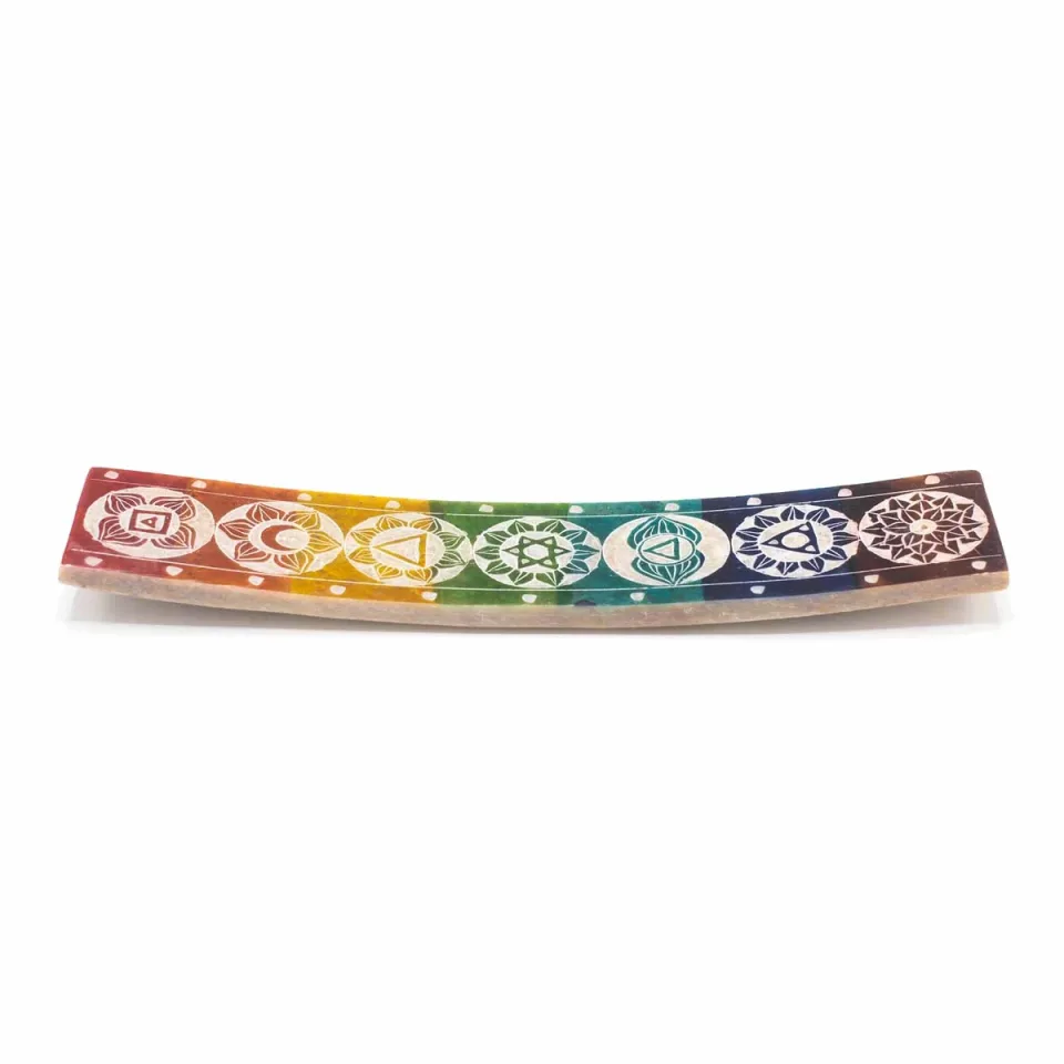 Porte-encens sept chakras, 26 x 5 cm : Modèle unique