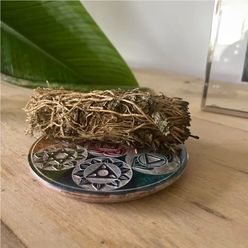 Disque porte-encens sept chakras, 10 cm : Modèle unique