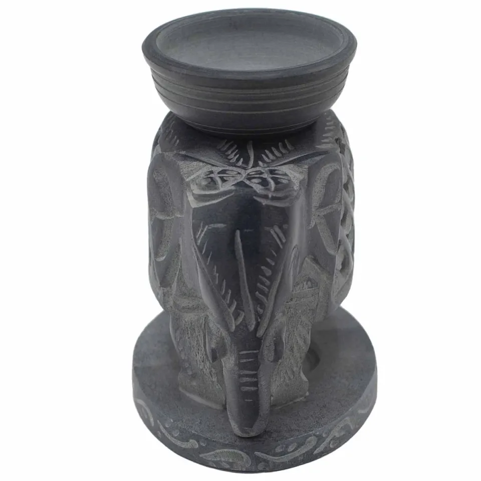 Brûle-parfum 10,5 cm, éléphant debout : Modèle unique