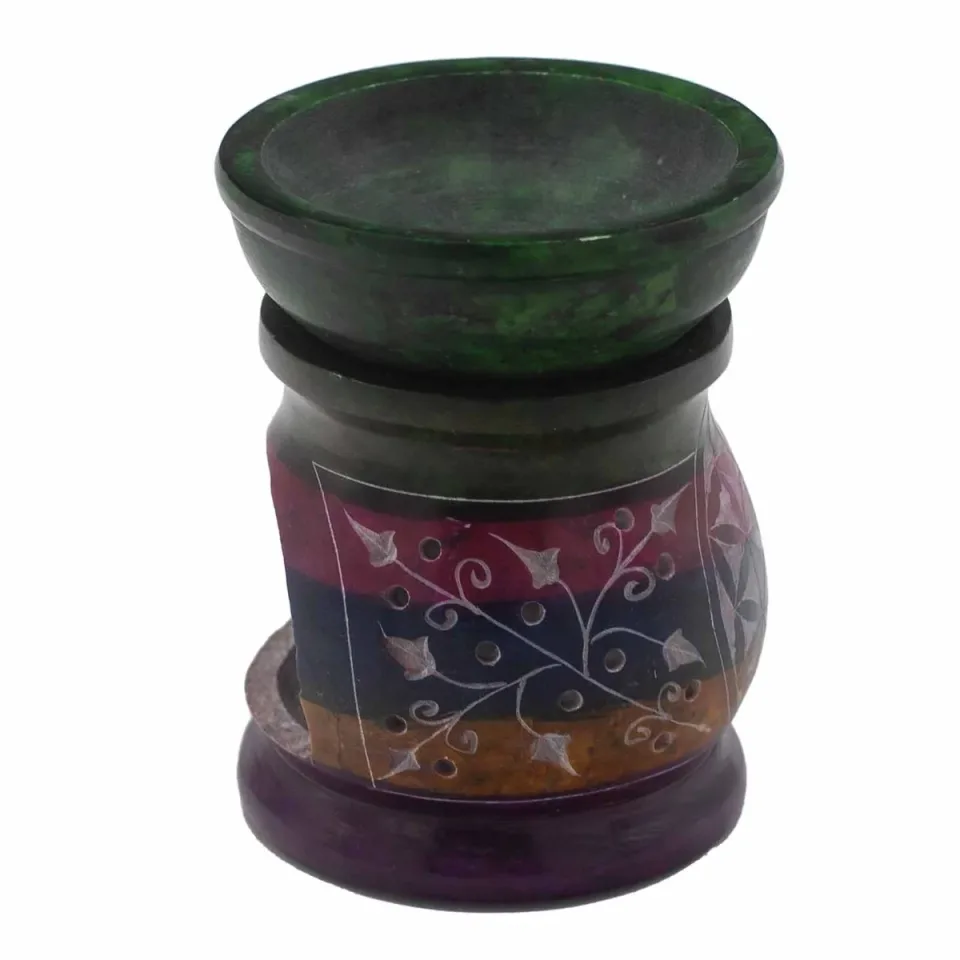 Brûle-parfum 10 cm, fleur de vie, cinq coloris : Modèle unique