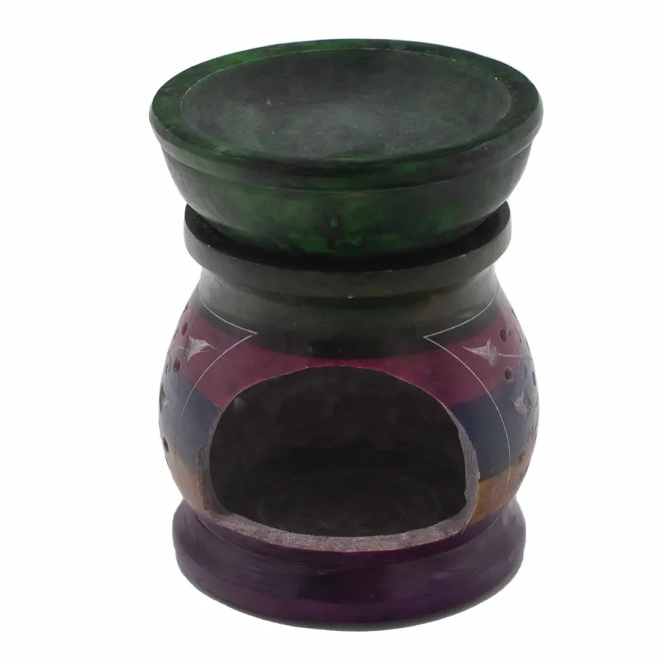 Brûle-parfum 10 cm, fleur de vie, cinq coloris : Modèle unique