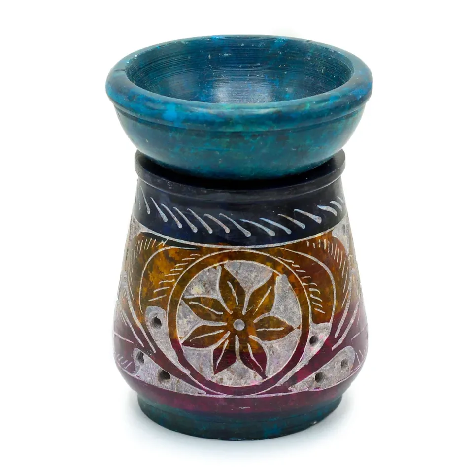 Petit brûle-parfum coloré 8 cm, fleur : Modèle unique