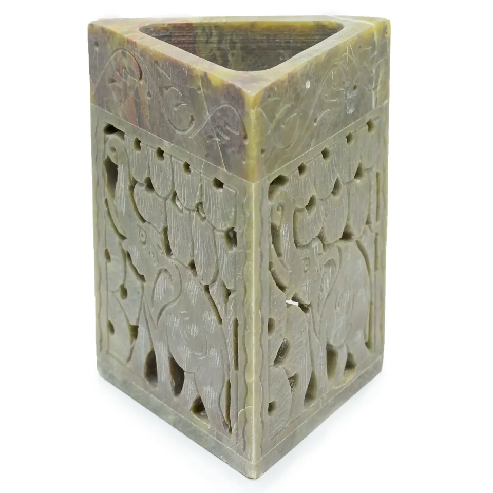 Brûle-parfum triangle 11 x 9 cm, éléphant : Modèle unique