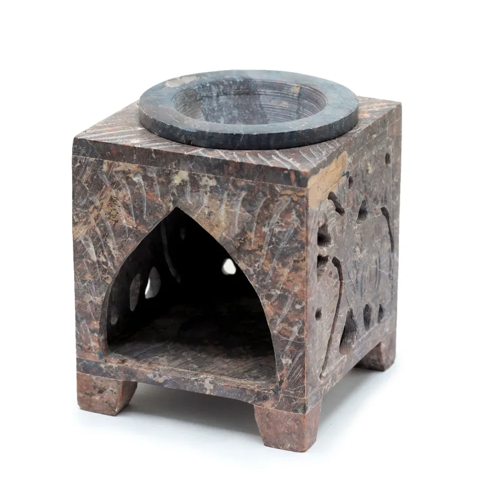 Brûle-parfum carré 10 x 7,5 cm, éléphant : Modèle unique