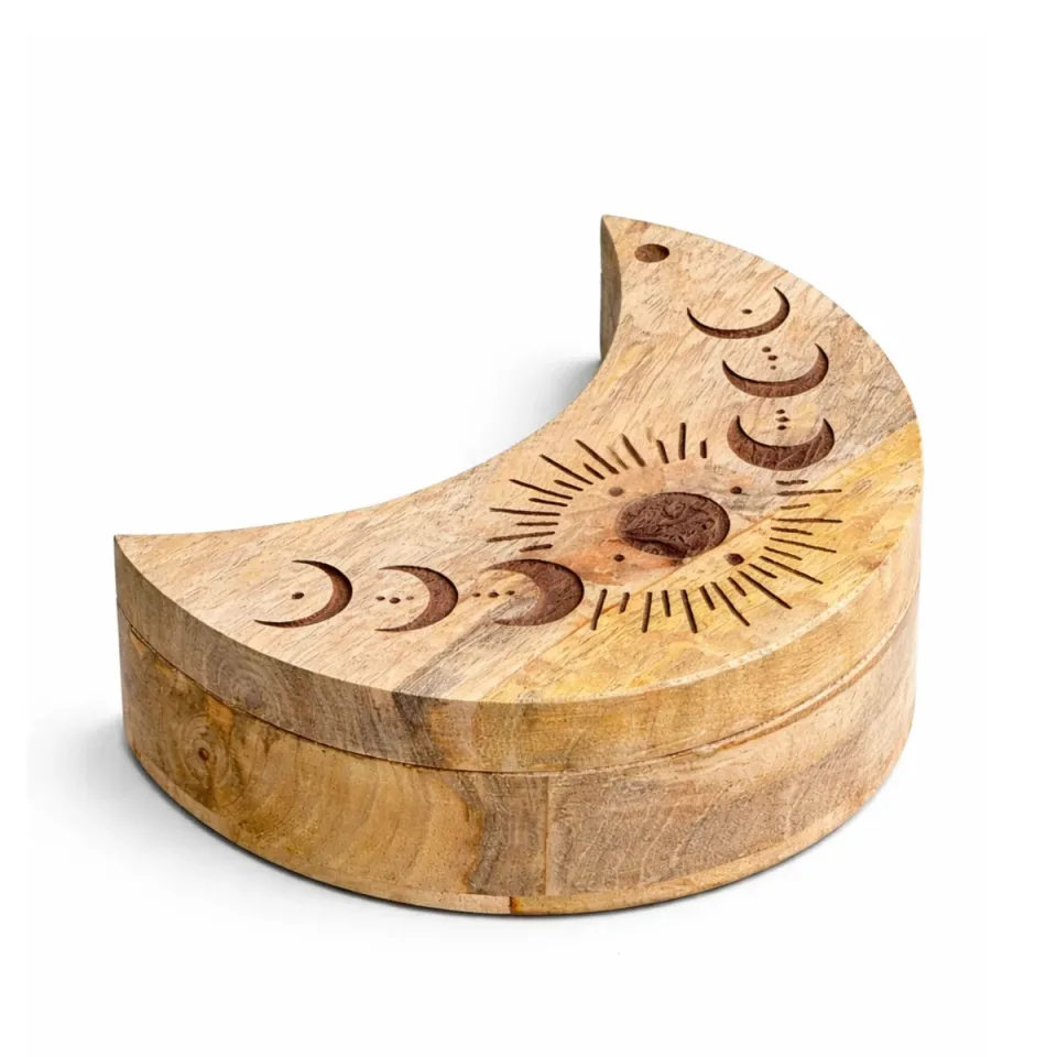 Boîte coulissante en forme de lune : Modèle unique