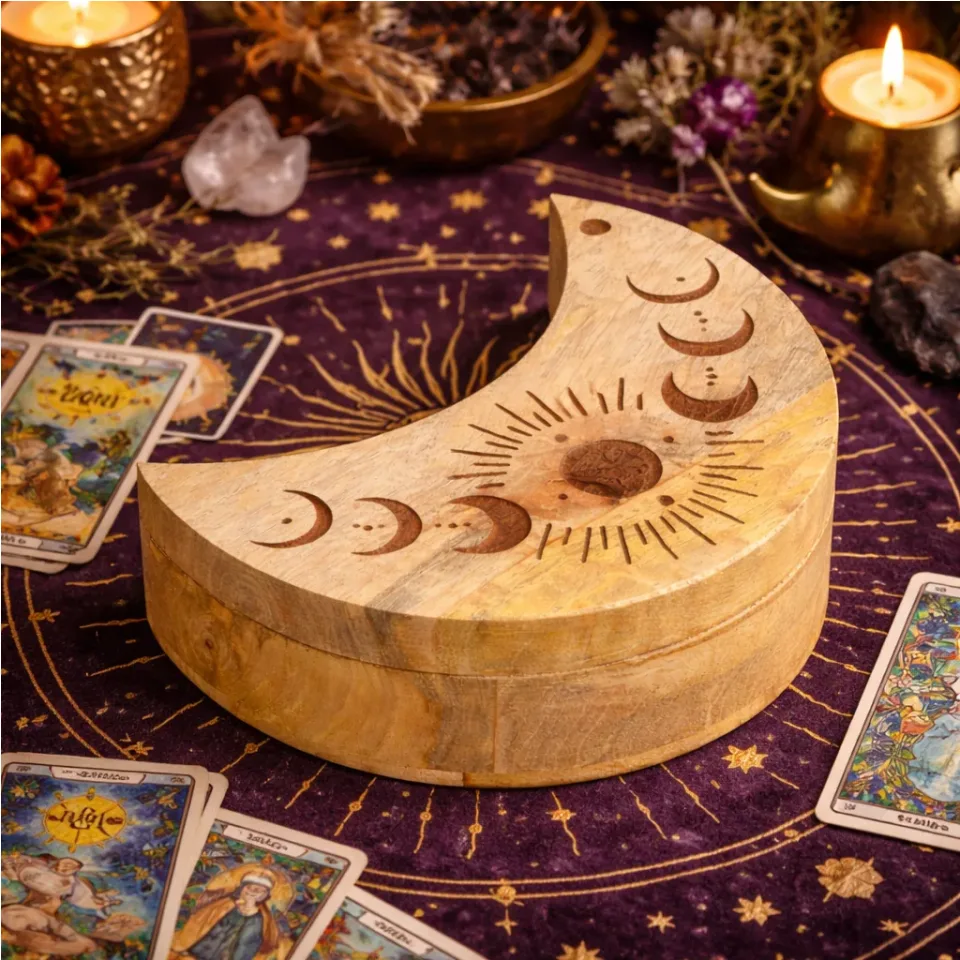 Boîte coulissante en forme de lune : Modèle unique