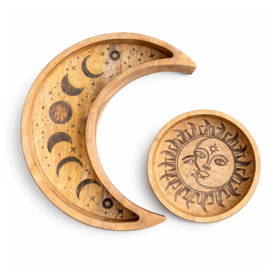 Deux plateaux ronds en forme de lune : Modèle unique