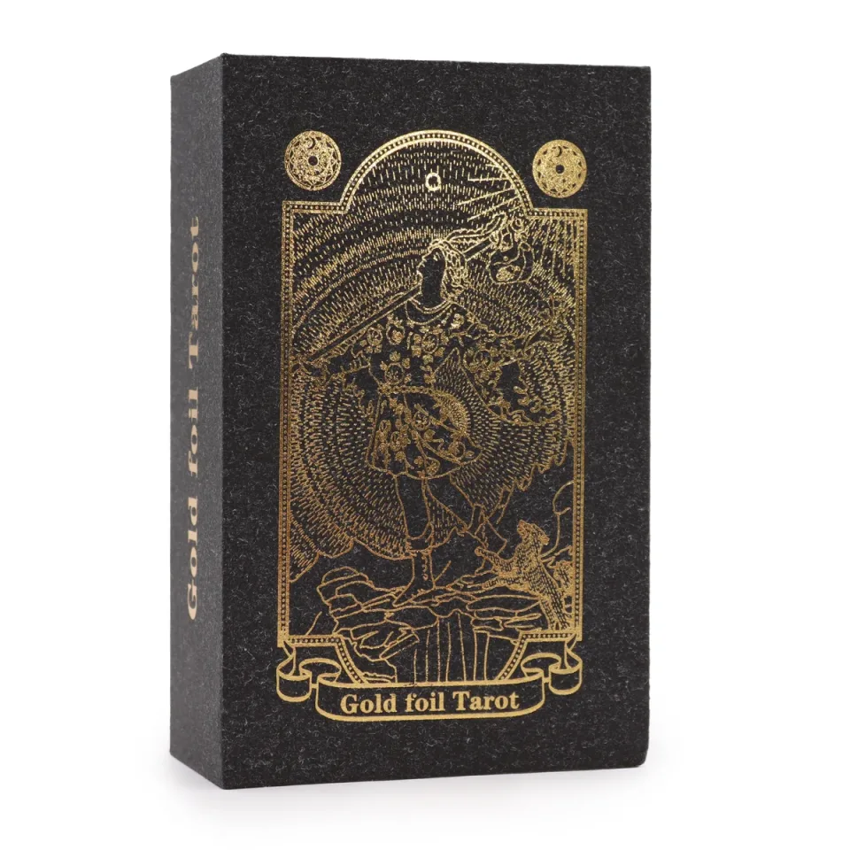 Tarot doré à la feuille avec livre, coffret cadeau : Modèle unique