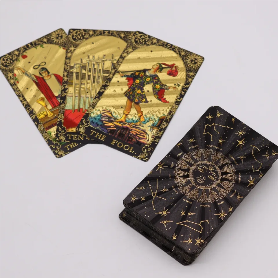 Tarot doré « Que la magie commence », coffret cadeau : Modèle unique