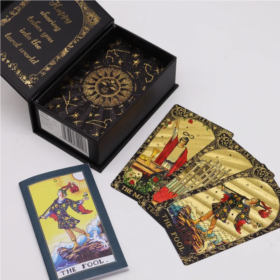 Tarot doré « Que la magie commence », coffret cadeau : Modèle unique