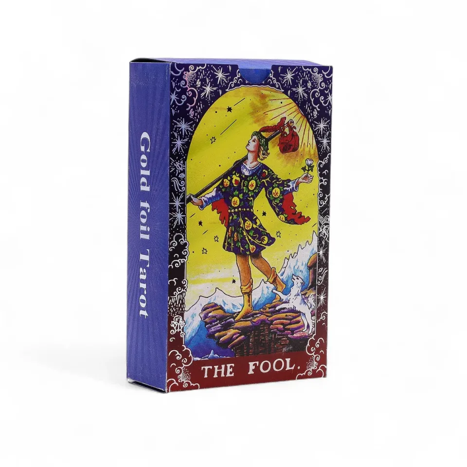 Tarot bleu à la feuille, mandala, avec livret : Modèle unique