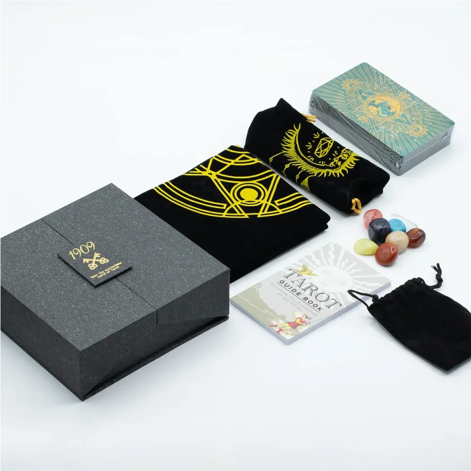 Tarot or et turquoise à la feuille, coffret cadeau : Modèle unique